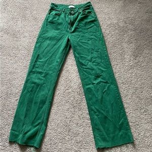 Zara green wide leg jeans